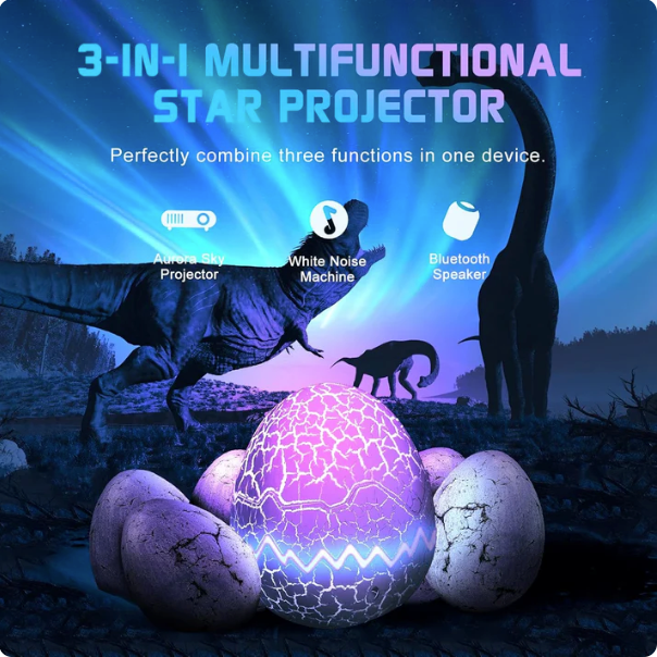 Dinosaur Egg Galaxy Star Projector Night Light