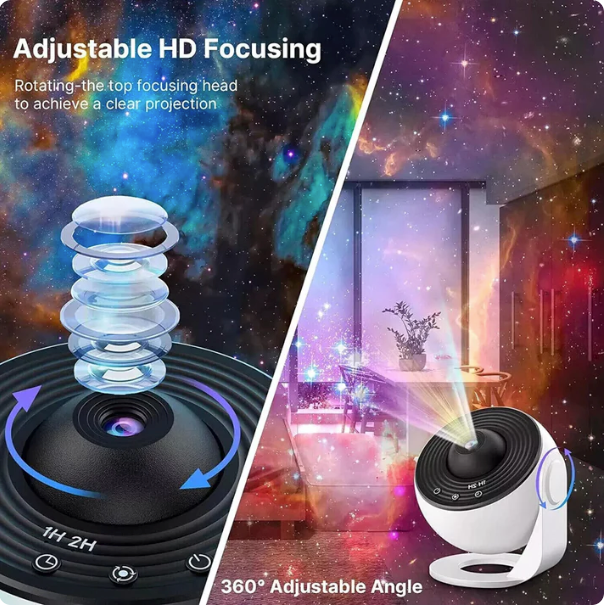 13-in-1 Rotating Galaxy Star Projector Lamp