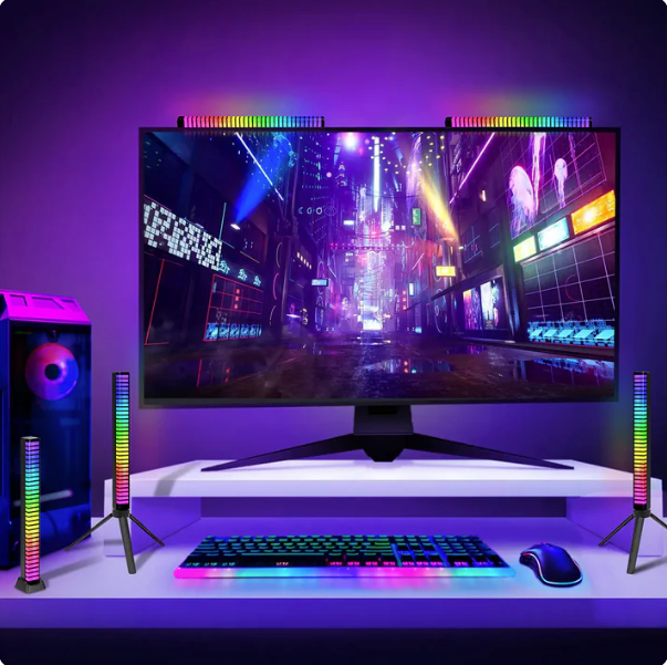 32-Bit RGB Sound Activated LED Light Bar for Room