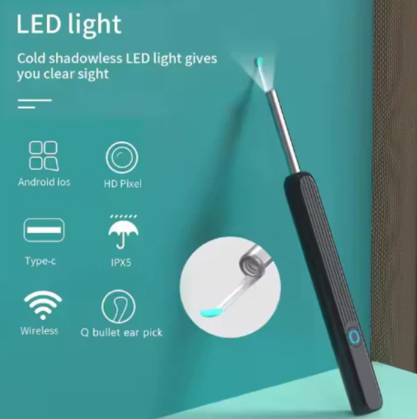 Ear Wax Cleaner Kit with HD WiFi Camera – Reusable Otoscope Tool