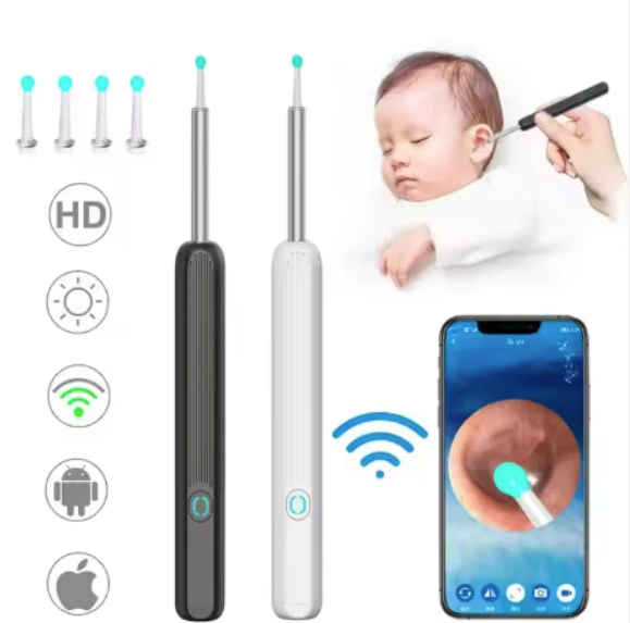 Ear Wax Cleaner Kit with HD WiFi Camera – Reusable Otoscope Tool