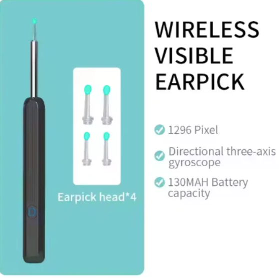 Ear Wax Cleaner Kit with HD WiFi Camera – Reusable Otoscope Tool