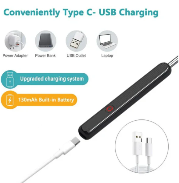 Ear Wax Cleaner Kit with HD WiFi Camera – Reusable Otoscope Tool