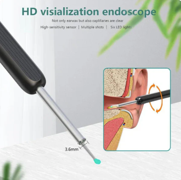 Ear Wax Cleaner Kit with HD WiFi Camera – Reusable Otoscope Tool