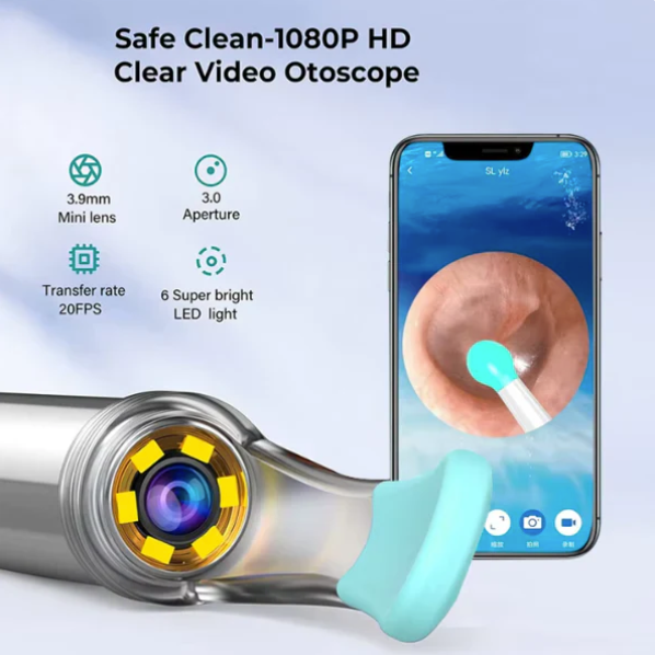 Ear Wax Cleaner Kit with HD WiFi Camera – Reusable Otoscope Tool