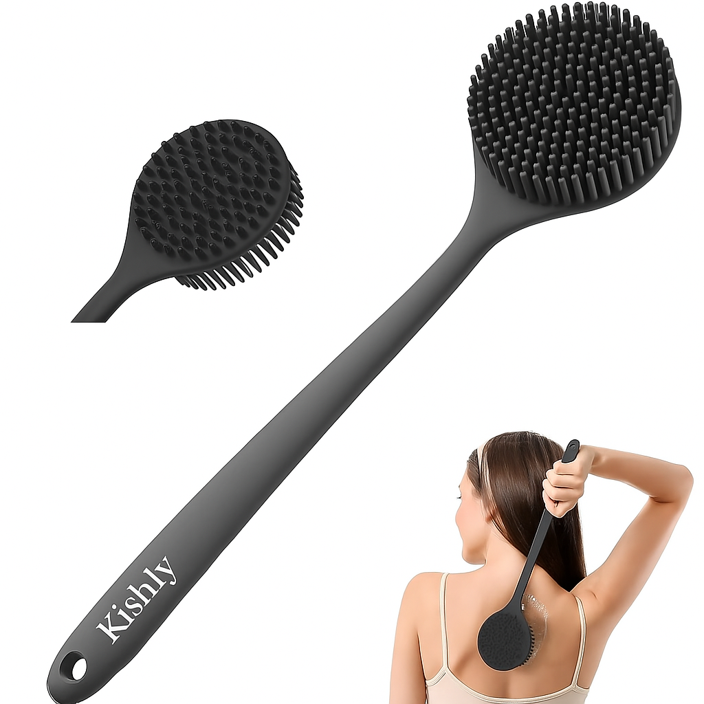 Long Handle Silicone Bath Body Brush Scrubber