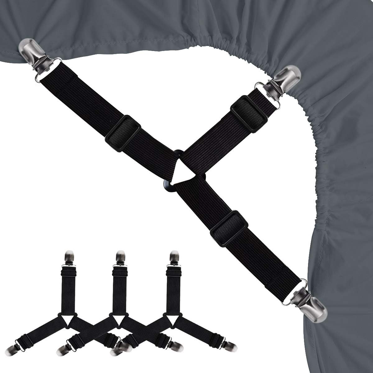 Adjustable Bed Sheet Corner Holders Clip Set