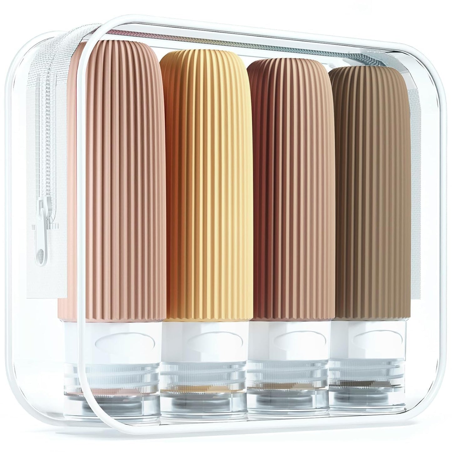 Silicone Travel Toiletry Bottles Set – 90ml (4 Pack)