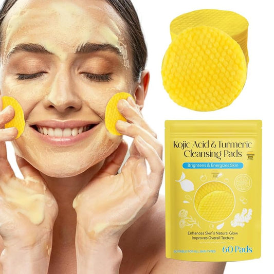 Turmeric & Kojic Acid Cleansing Pads – Vitamin B5 & C Infused | 60PCS