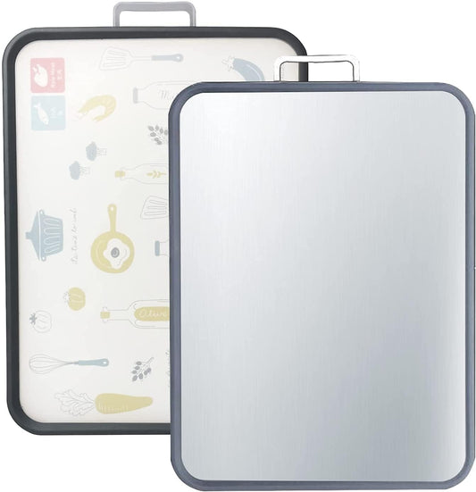 2 in 1 Stainless Steel and Plastic Cutting Board