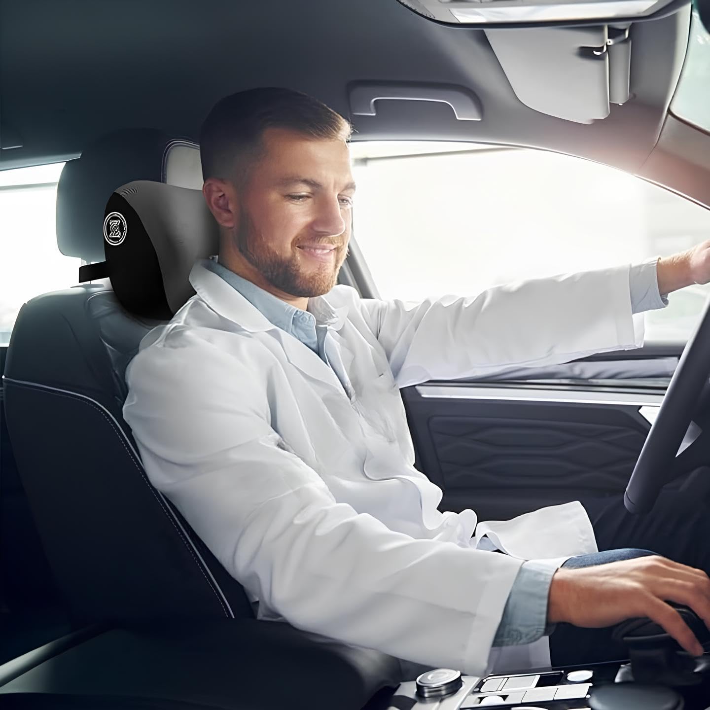 Memory Foam Car Neck Pillow – Adjustable & Breathable