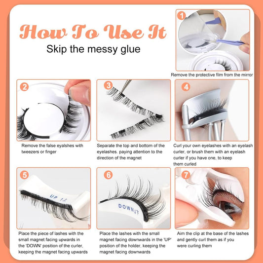 Magnetic Eyelashes without Eyeliner Natural Reusable Magnetic Lashes Kit with Applicator