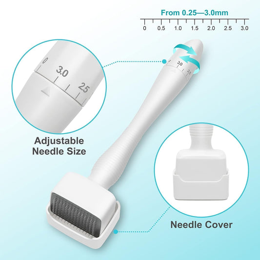Derma Stamp Adjustable stamp 0.5mm - 3mm, 100 A Titanium micro needles