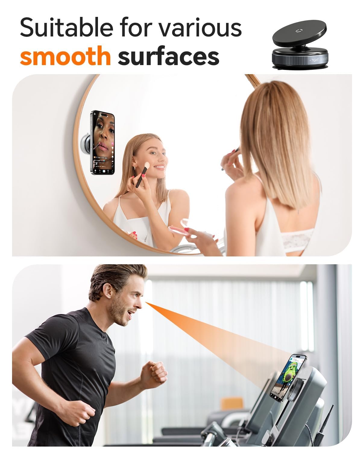 Magnetic 360° Phone Holder with Vacuum Suction