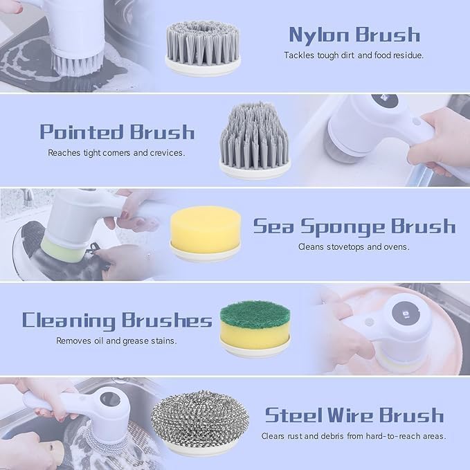 5-in-1 Electric Spin Scrubber Cleaning Brush