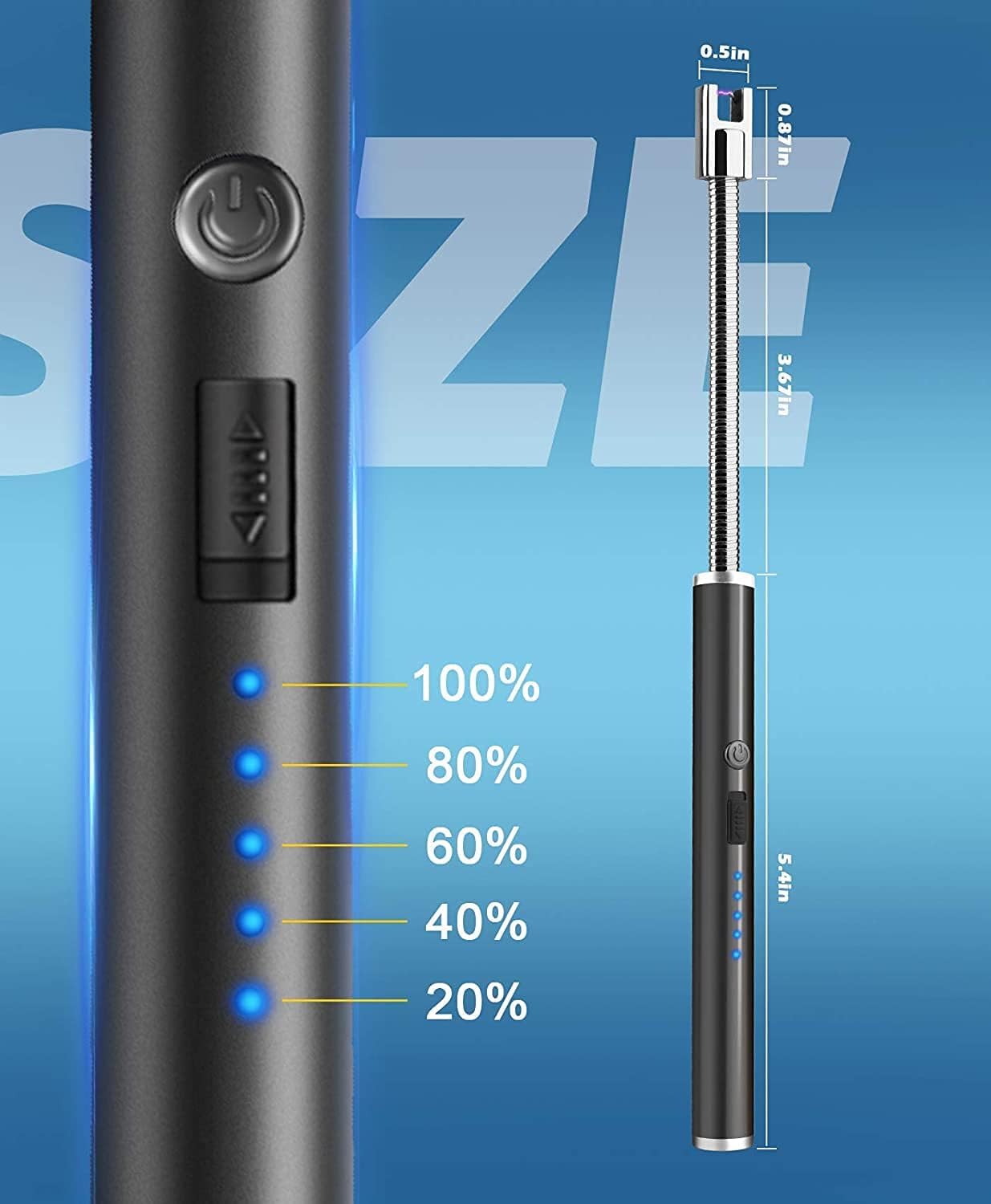 Rechargeable Electric Arc Lighter with Flexible Neck