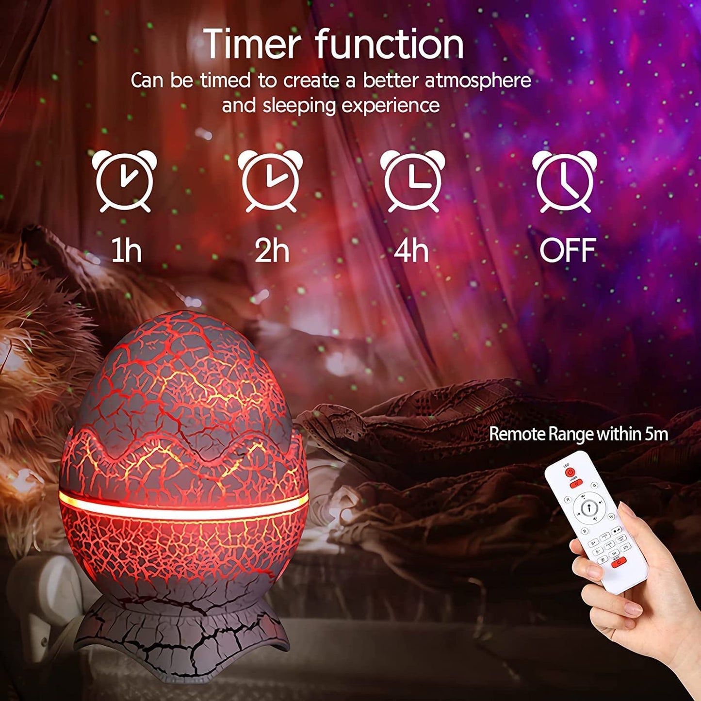 Dinosaur Egg Galaxy Star Projector Night Light