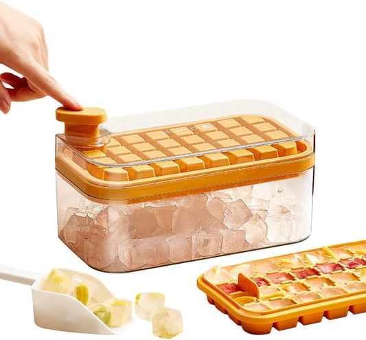 2 Layer Ice Cube Tray with Storage Bin
