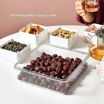 4-Grid Plastic Fridge Storage Box – Freezer Organizer Container for Vegetables & Kitchen Food Storage (Pack of 1)