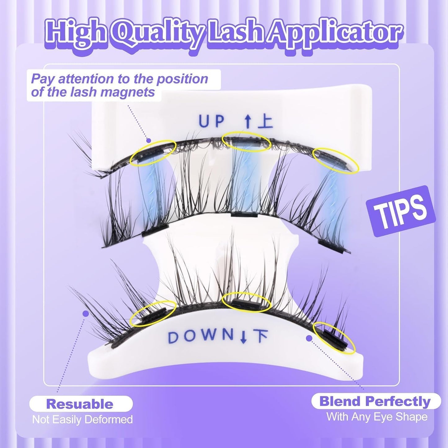 Magnetic Eyelashes without Eyeliner Natural Reusable Magnetic Lashes Kit with Applicator