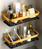 Aluminium Wall Mounted Bathroom Shelf – Black (1 Piece)