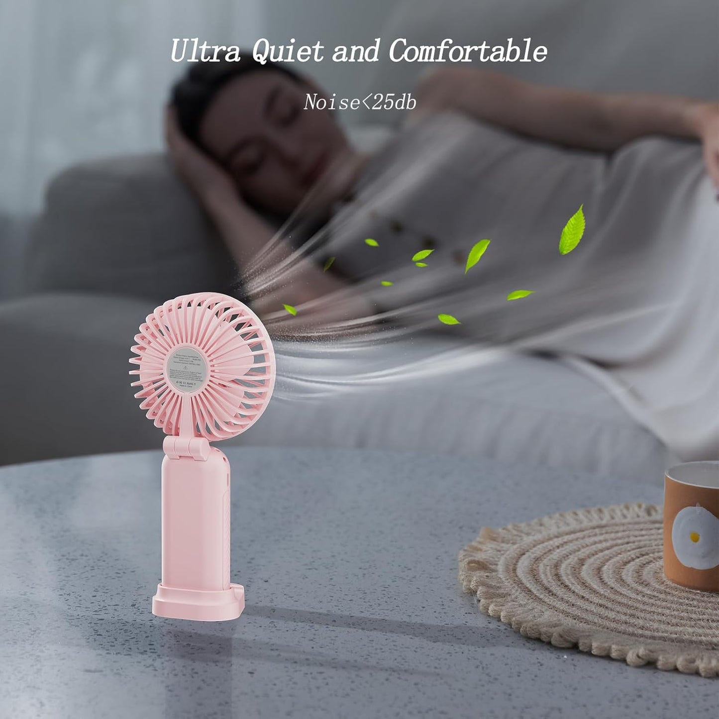Portable 3-in-1 Foldable Fan – 5 Speeds, Battery Operated