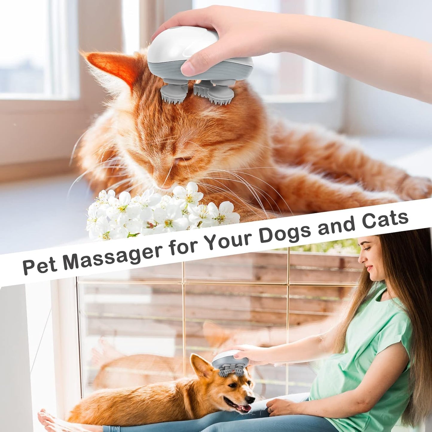 Rechargeable Electric Scalp & Head Massager – White