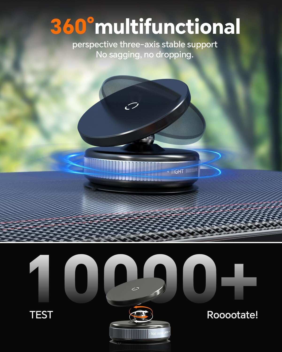 Magnetic 360° Phone Holder with Vacuum Suction