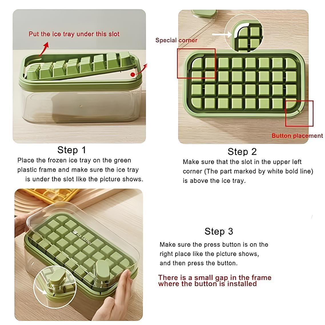 2 Layer Ice Cube Tray with Storage Bin