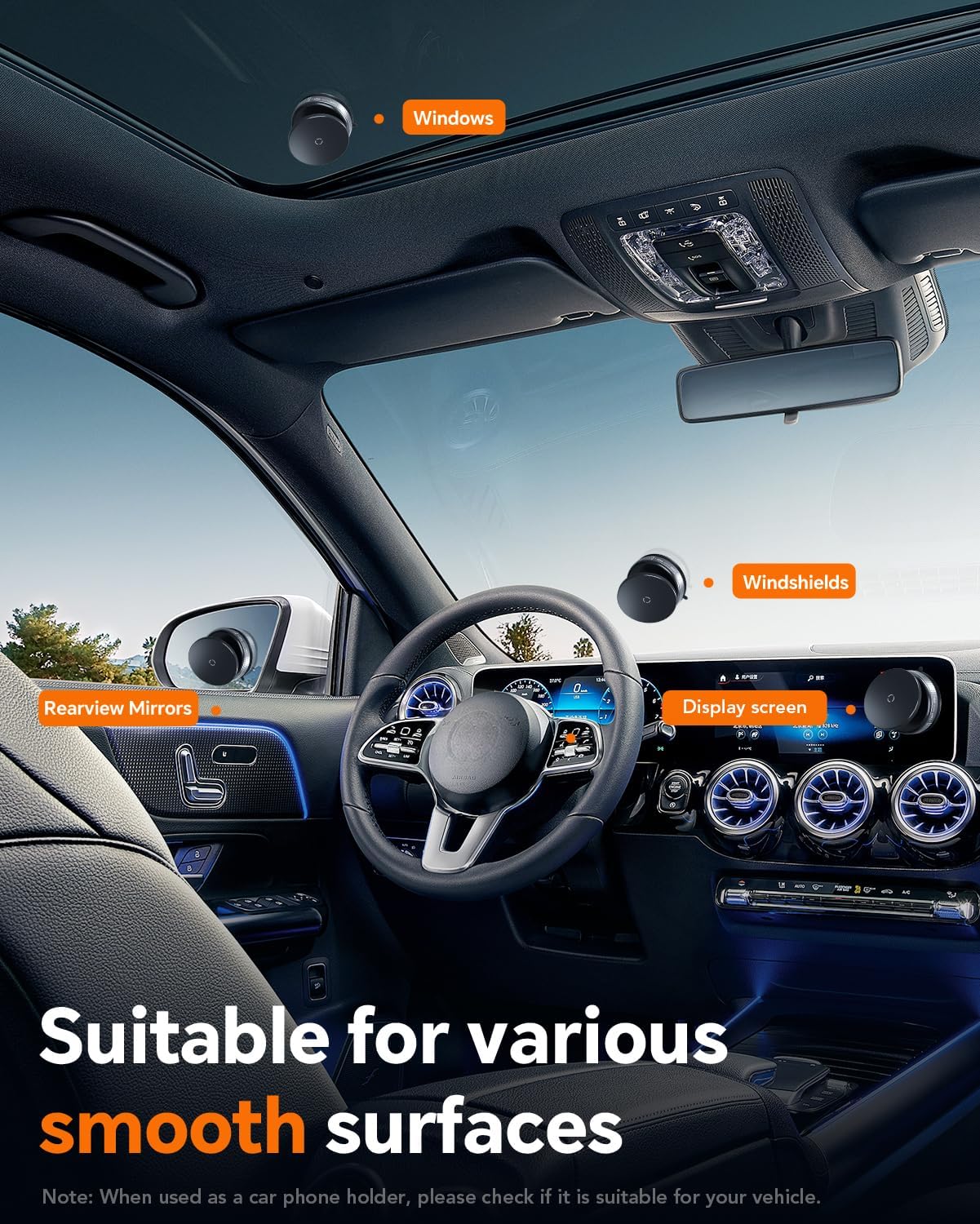 Magnetic 360° Phone Holder with Vacuum Suction