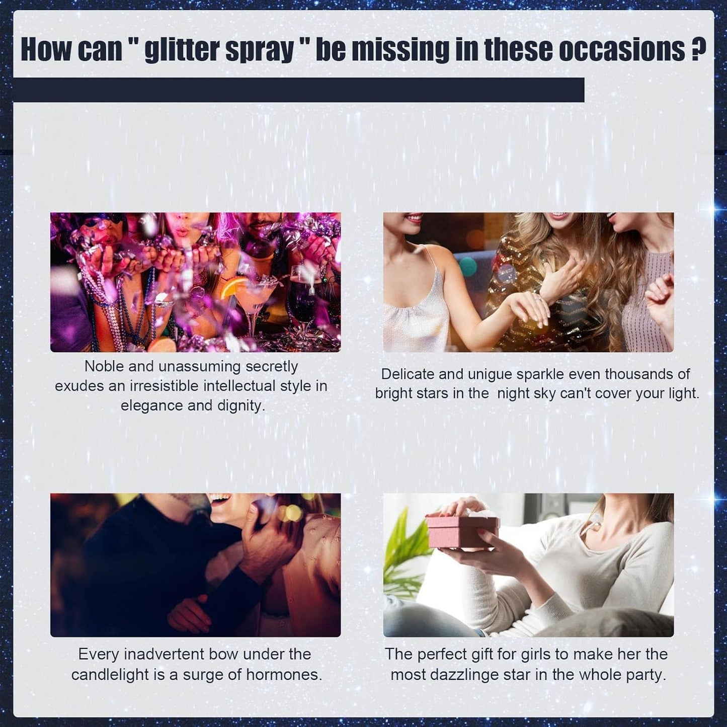 Professional Glitter Hair Spray, Glitter Spray For Body, Hair And Cloth 100ML, (Silver)