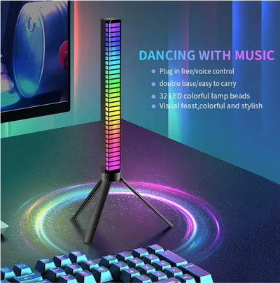 32-Bit RGB Sound Activated LED Light Bar for Room