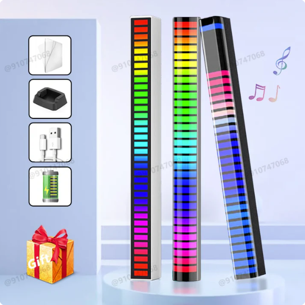 32-Bit RGB Sound Activated LED Light Bar for Room