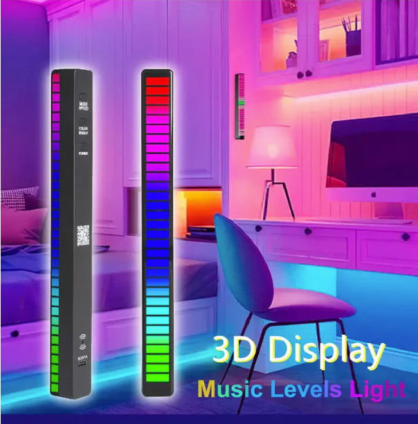 32-Bit RGB Sound Activated LED Light Bar for Room