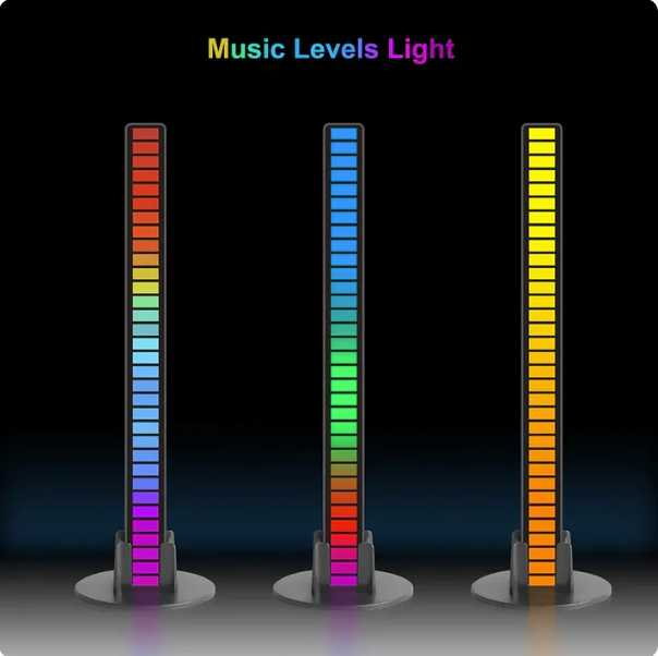 32-Bit RGB Sound Activated LED Light Bar for Room