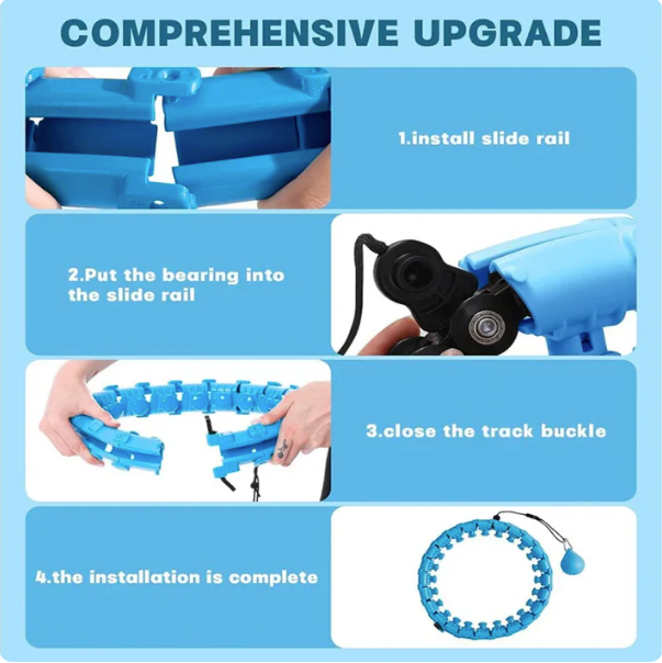 Adjustable Weighted Hula Hoop with Spinning Ball – Fitness Hoop