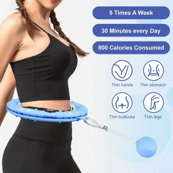 Adjustable Weighted Hula Hoop with Spinning Ball – Fitness Hoop