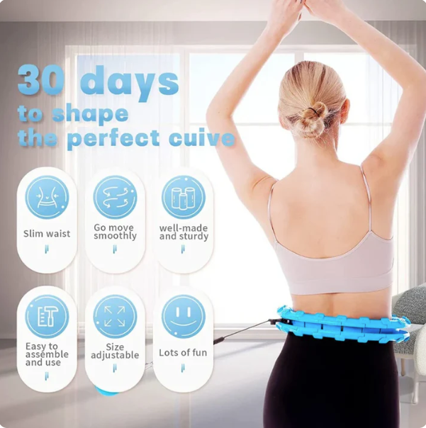 Adjustable Weighted Hula Hoop with Spinning Ball – Fitness Hoop