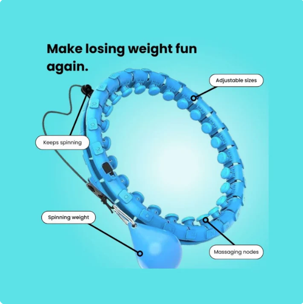 Adjustable Weighted Hula Hoop with Spinning Ball – Fitness Hoop