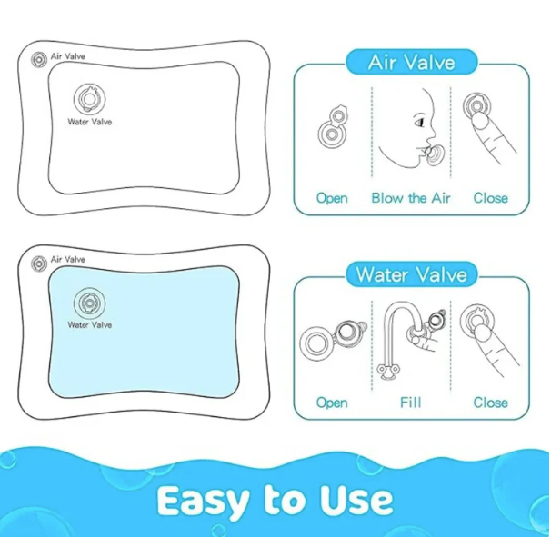 Tummy Time Water Play Mat – Sensory Play for Babies