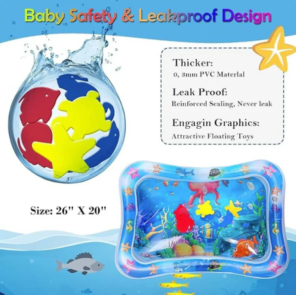 Tummy Time Water Play Mat – Sensory Play for Babies