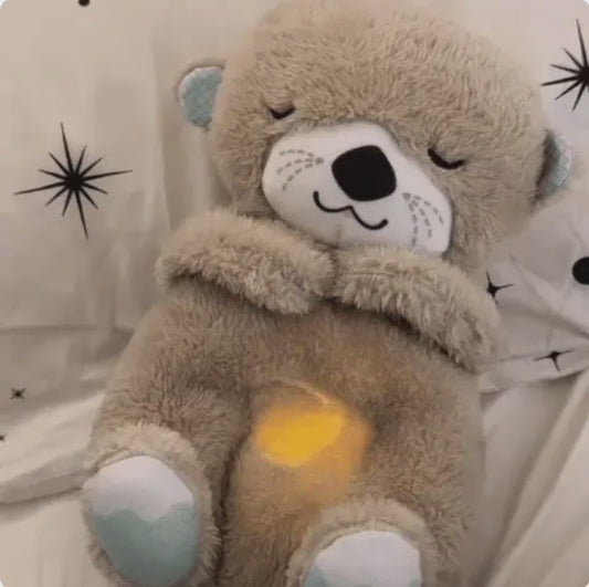 Baby Sound Machine Breathing Otter Portable Plush Baby Toy